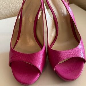 Casadei Pink Slingback Peep-Toe Heels – Italian Luxury Size 8
